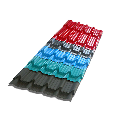508mm 610mm رنگ پوشش داده شده ورق Gi 0.2mm پروفیل فولاد راه راه