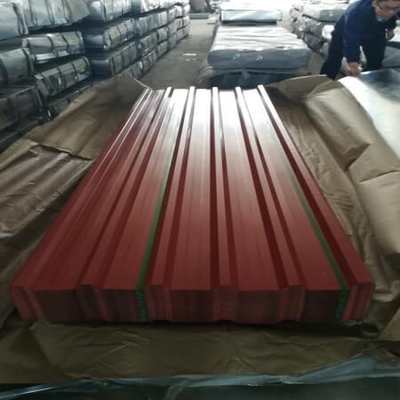 کاشی بام فلزی راه راه SGHC آبی ورق فلزی PPGI