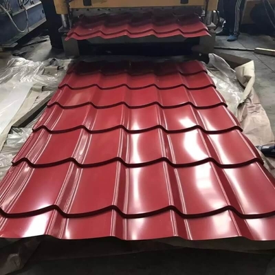 8-35 میکرون راه راه بام ورق رنگی پوشش داده شده ورق قرمز ASTM