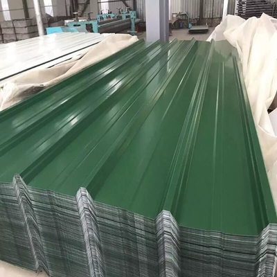 30-275g/M2 ورق بام پوشش داده شده رنگی 600-1100mm سقف فلزی موجدار سفید