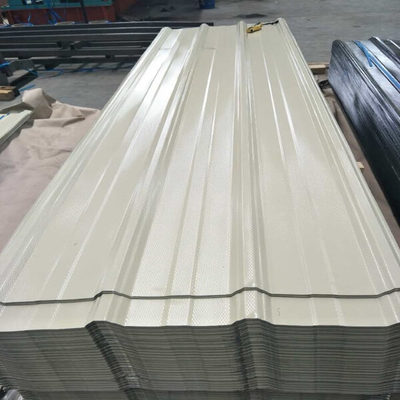 30-275g/M2 ورق بام پوشش داده شده رنگی 600-1100mm سقف فلزی موجدار سفید